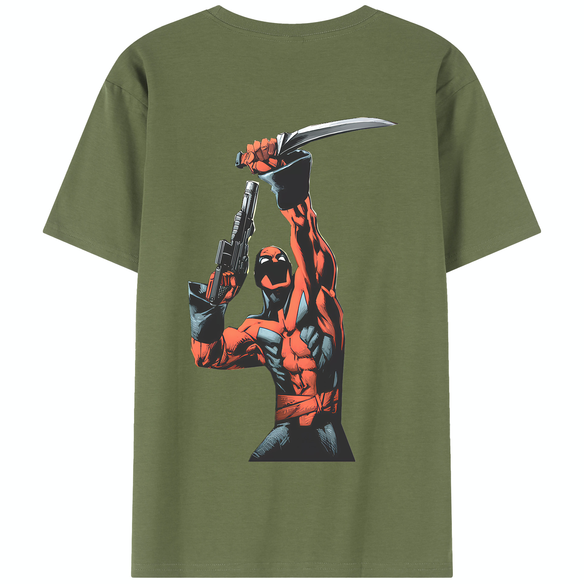 （画像用） Deadpool デッドプール 綿100％半袖Tシャツ（背面プリント）